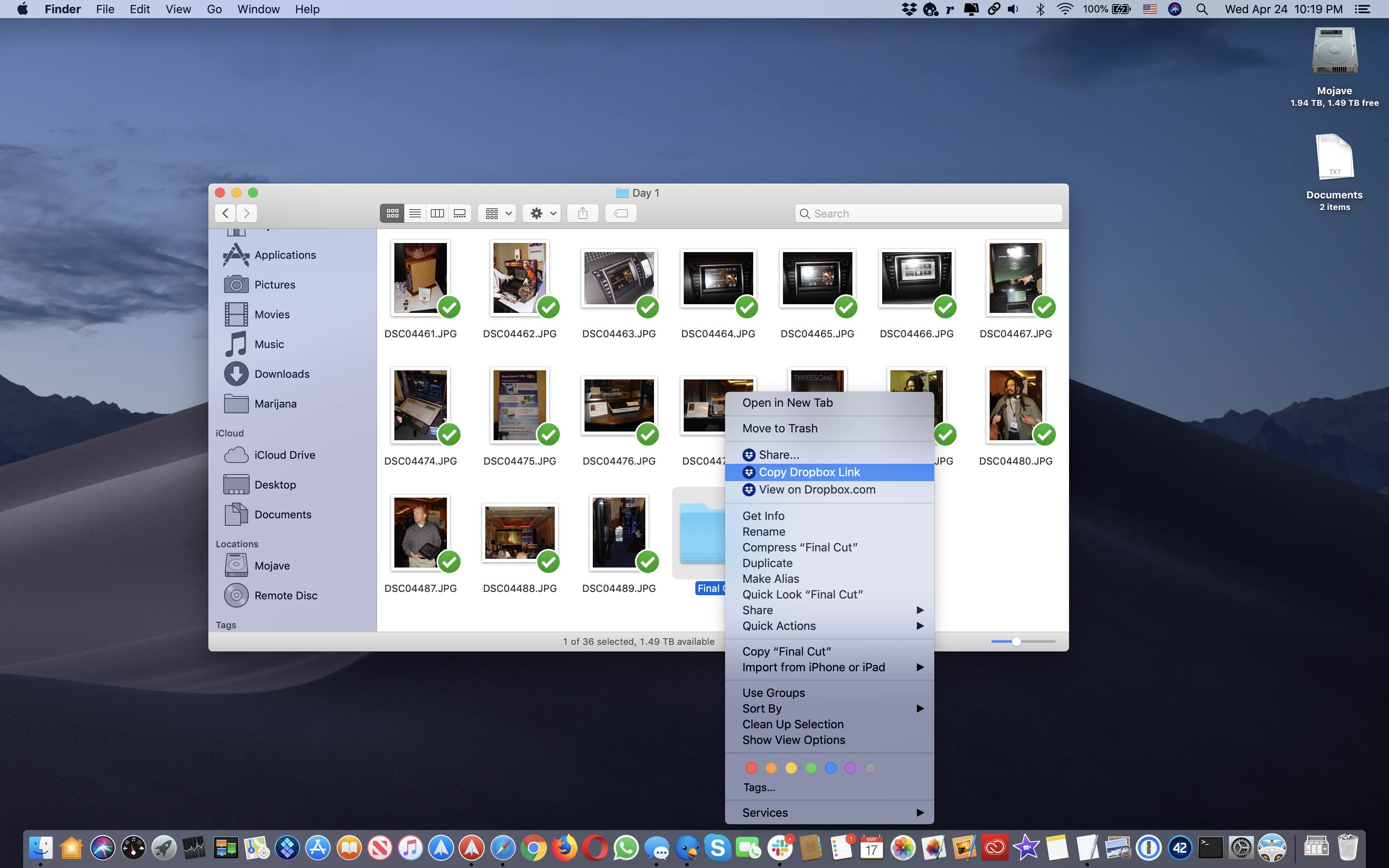 dropbox extension for mac